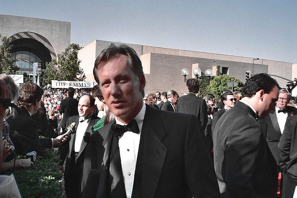 James Woods at a red carpet event speaking with media
