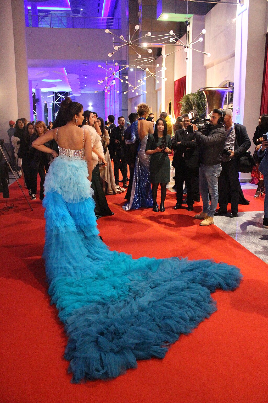 Red carpet event at Carthage Film Festival with attendees and photographers