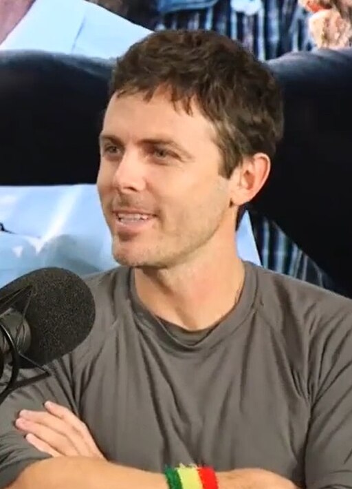 Casey Affleck speaking at industry event in 2018