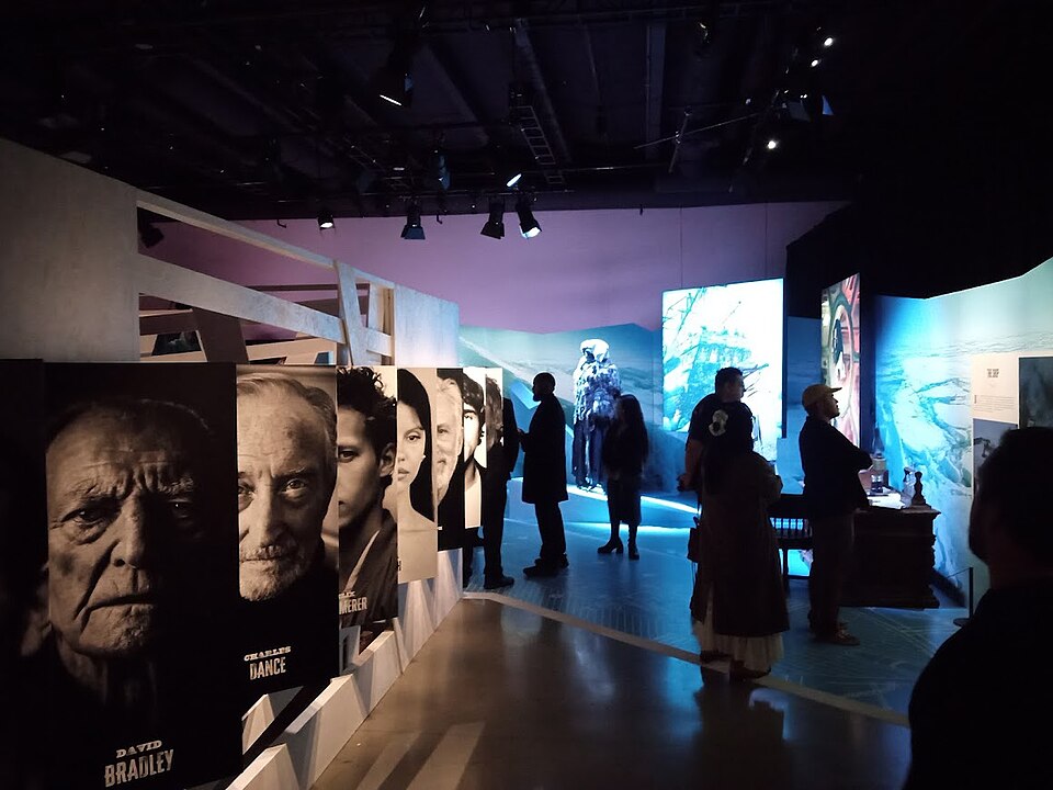 Exhibition display from Frankenstein at nya Studios West Hollywood showing production design materials from the film