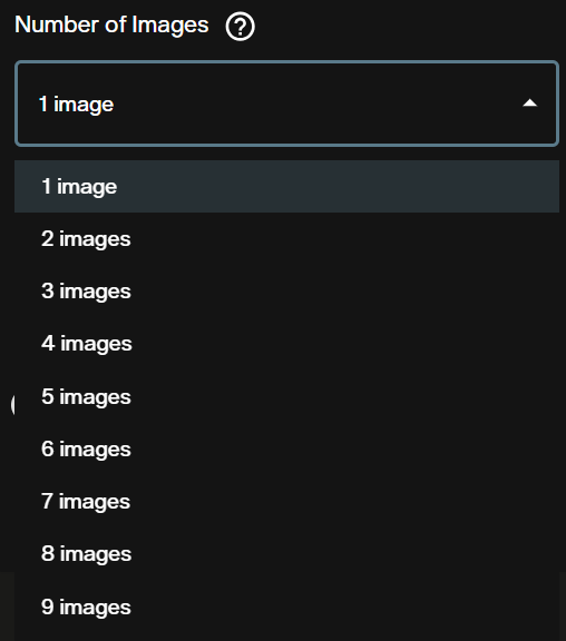Number of images output slider in the AI FILMS Studio Character Generator