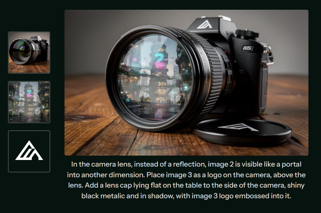 Camera lens showing portal to another dimension with FLUX.2 multi-reference composition