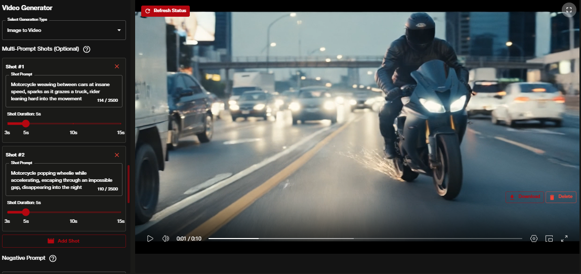 Kling 3.0 image to video upload interface with motion text prompt