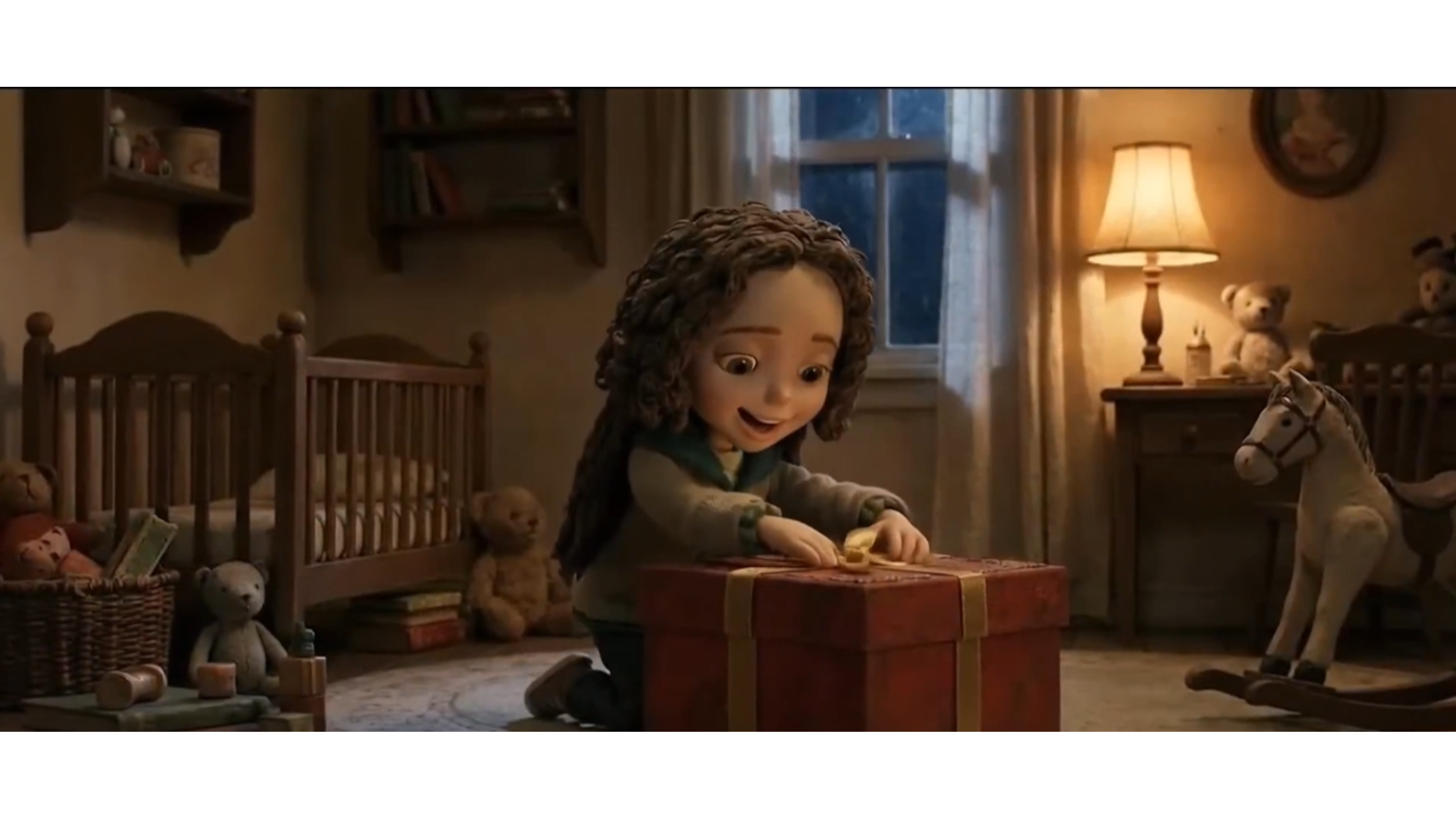 Dramatic scene from LILY featuring the doll on car bumper