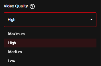 LongCat Video Quality dropdown in image to video mode showing Maximum High Medium and Low options