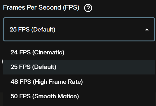 Frames per second dropdown in the LTX-2.3 image-to-video generator showing 24, 25, 48, and 50 options
