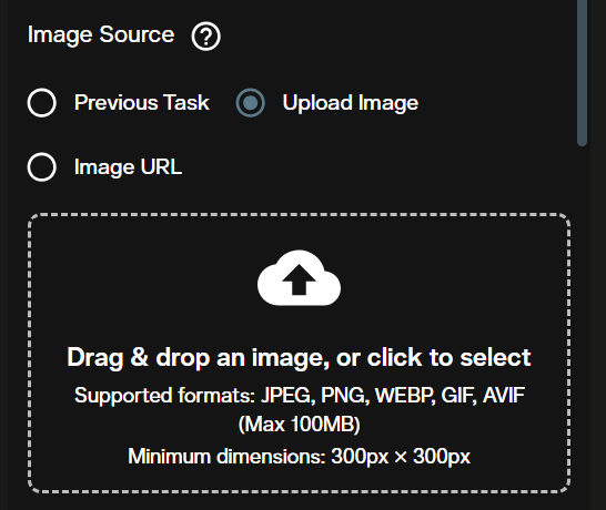 Image source upload section in the LTX-2.3 image-to-video generator on AI FILMS Studio