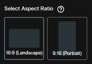 Aspect ratio selector in the LTX-2.3 text-to-video generator showing 16:9 and 9:16 options
