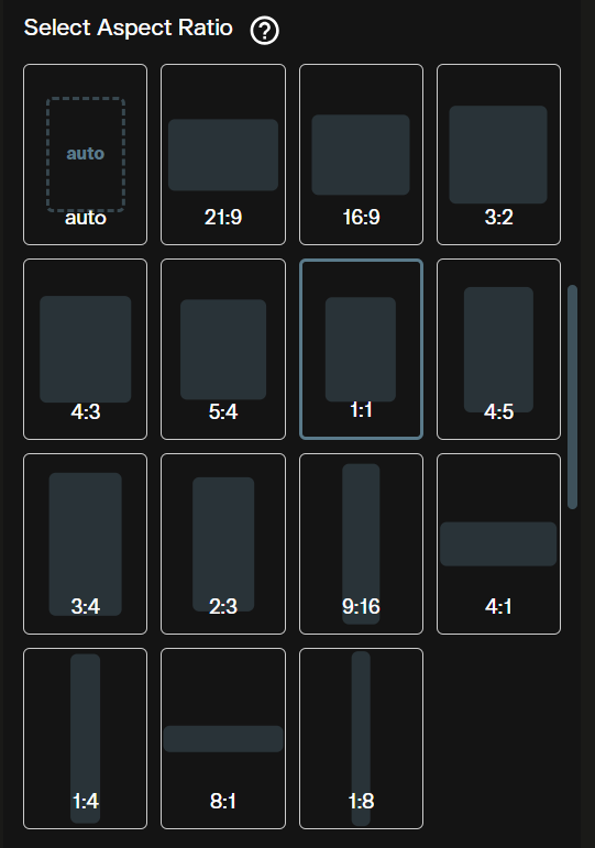 Aspect ratio selector for Nano Banana Pro 2 image-to-image in AI FILMS Studio showing eleven ratio options