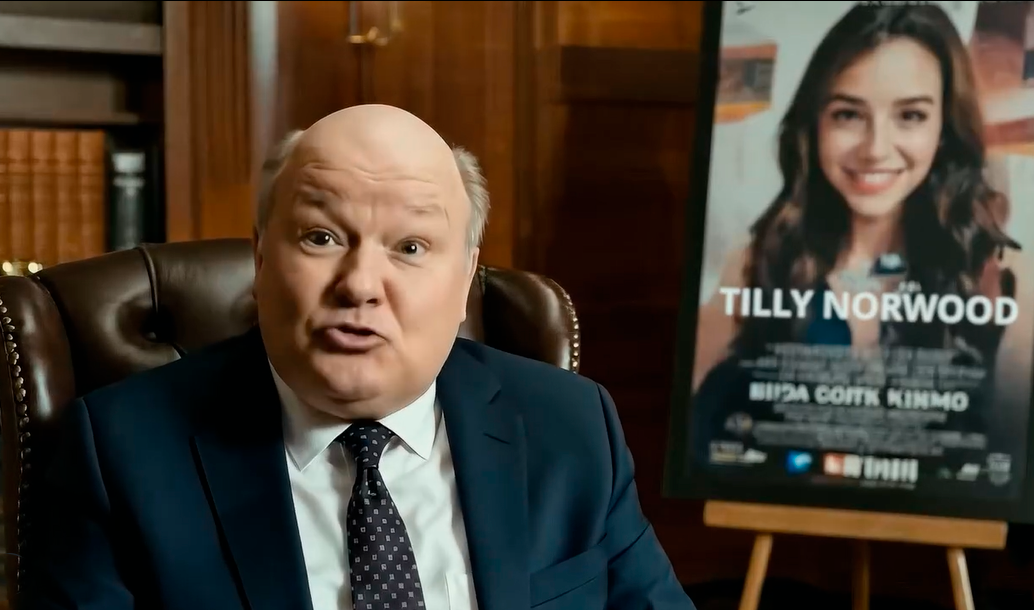 Ryan Reynolds referenced the Tilly Norwood controversy in an advertisement, naming a character Natalie Norwood