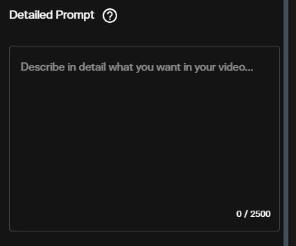 Seedance 2.0 image to video detailed prompt input field with placeholder text