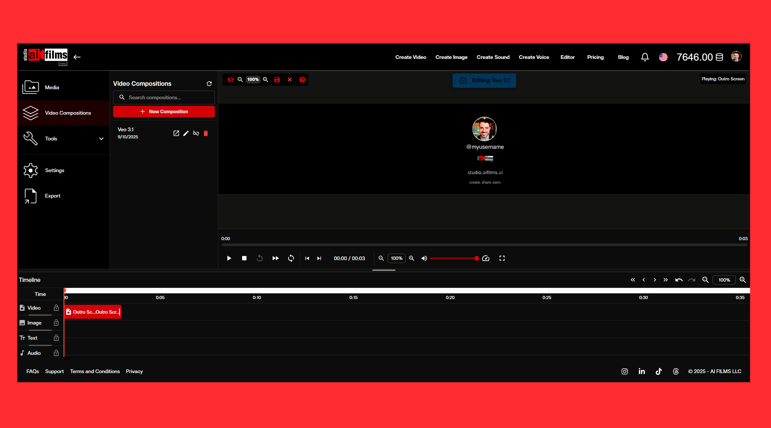 Timeline visualization showing AI video generation workflow on the video editor