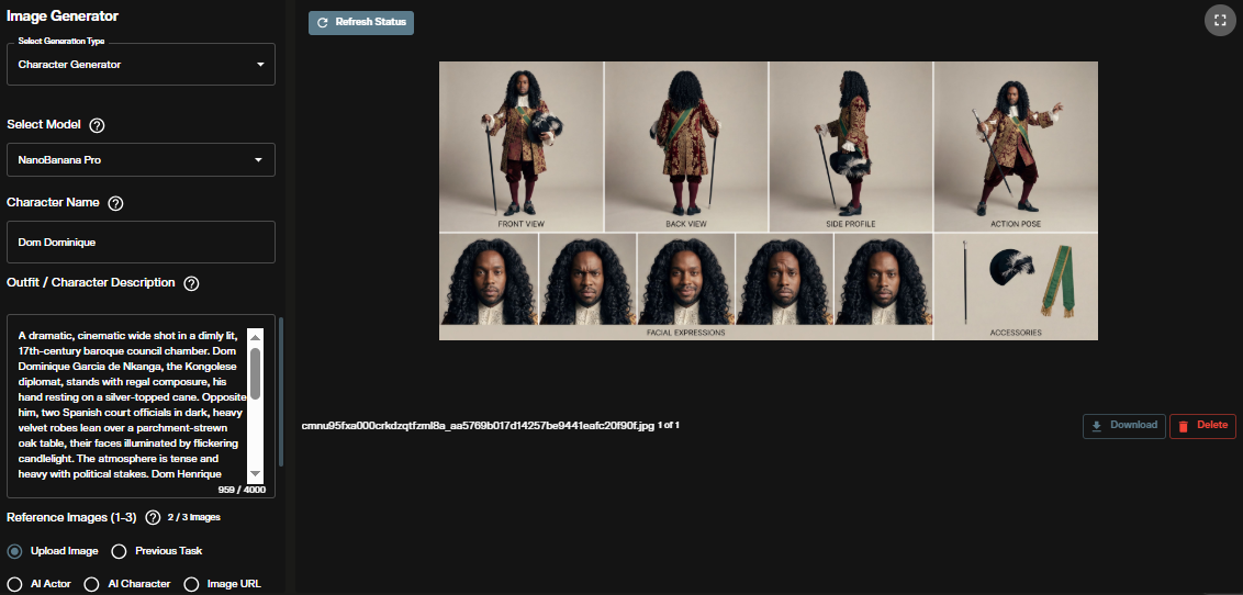 AI character generation from image