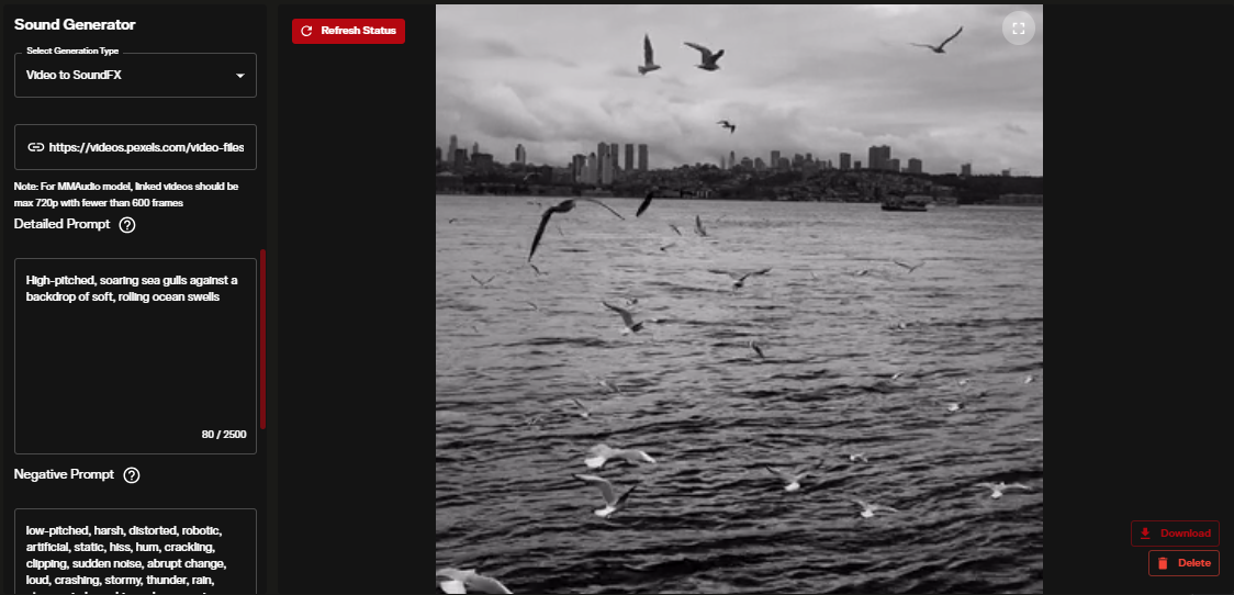 Sound generation interface