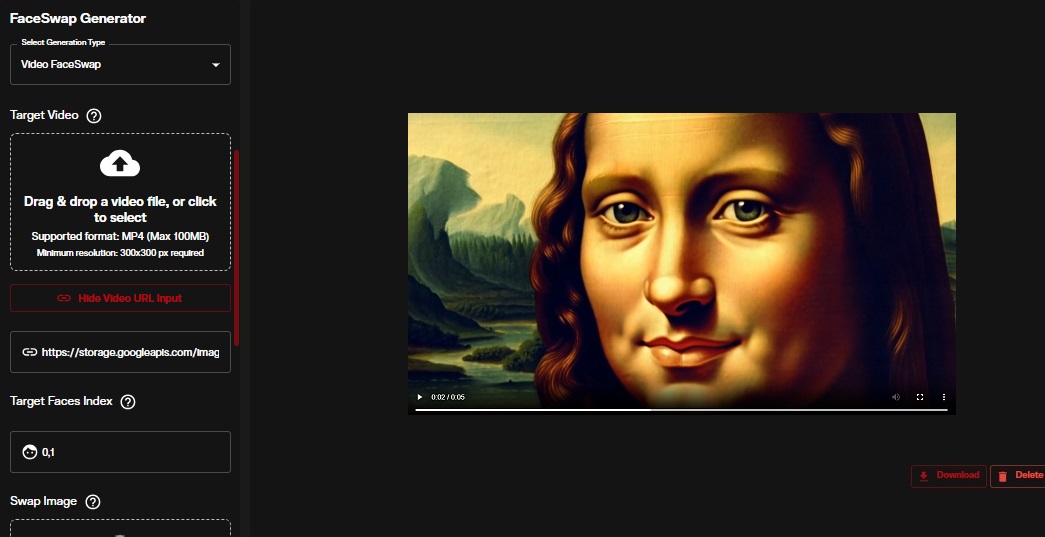 Face swap in video demonstration